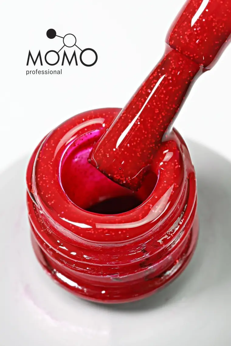 Momo Professional Kalıcı Oje S001 Simli Koyu Kırmızı, 14ML