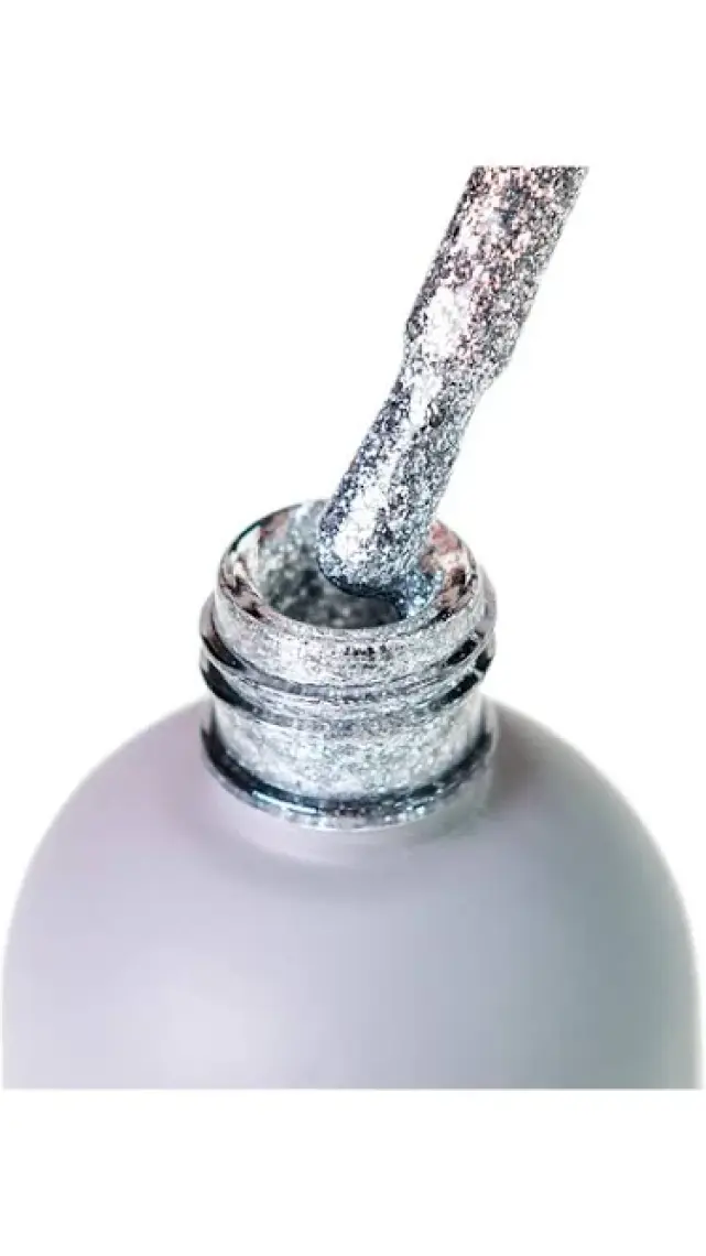 Momo Professional Glitter Kalıcı Oje G003, Yoğun Gümüş Parıltılı, 14 ml