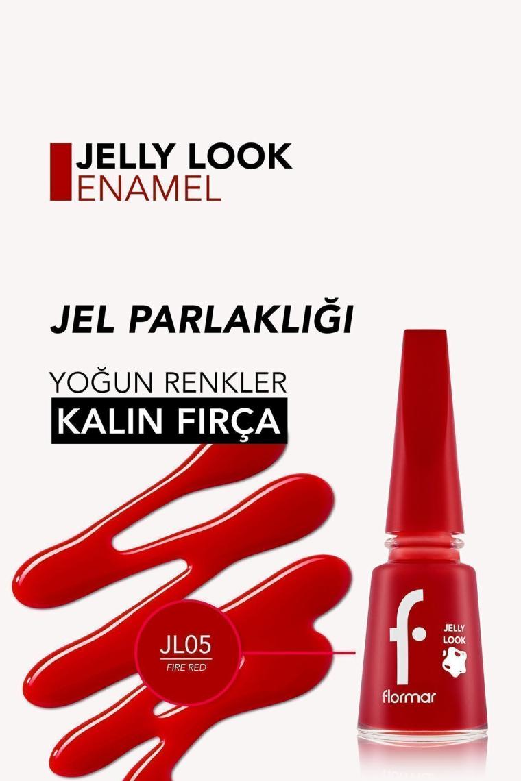 Jel Görünümlü Parlak Oje (Kırmızı) - Jelly Look Nail Enamel - JL05 Fire Red - 8690604233632