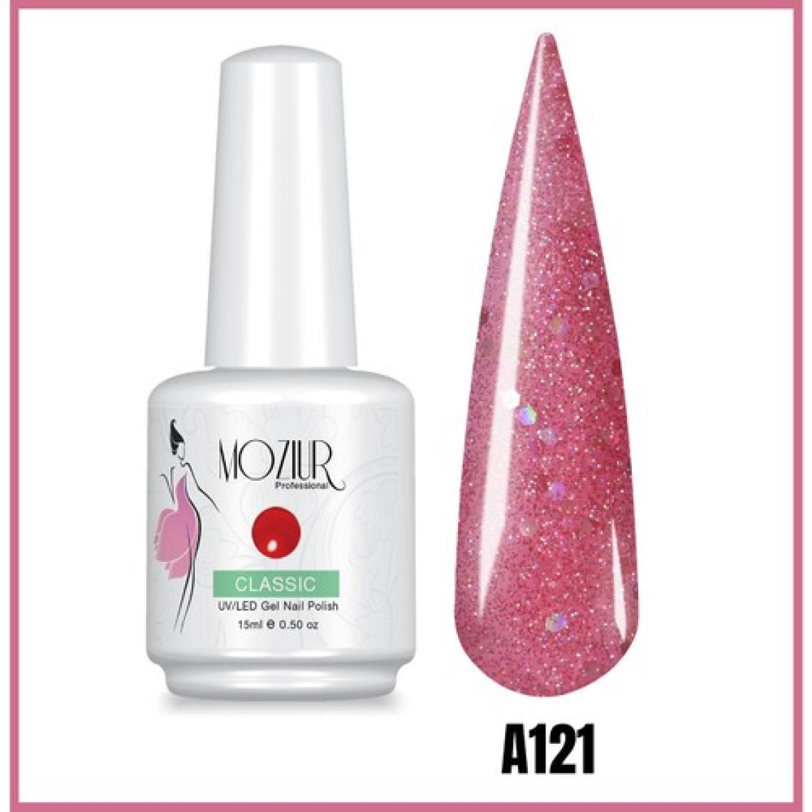 Mozıur Uv LED Kalıcı Oje 15 ml Simli Seri