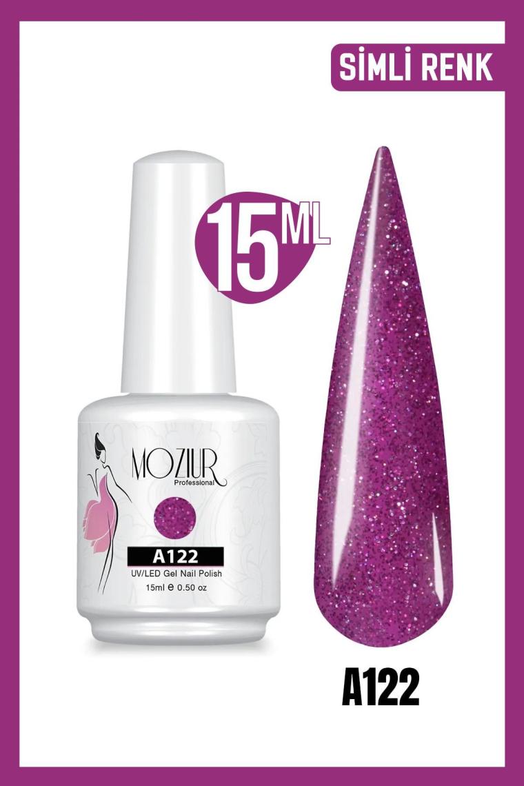 Mozıur Uv LED Kalıcı Oje 15 ml Simli Seri