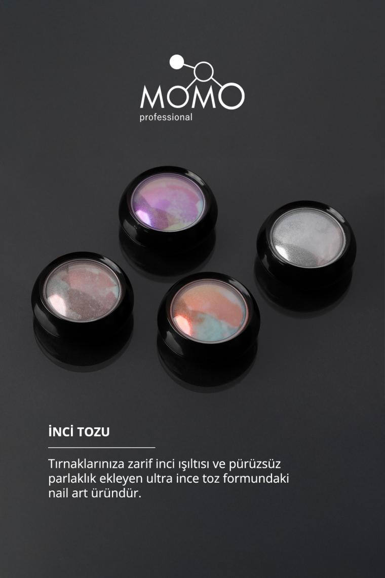 Momo Professional Holografik Efektli Gökkuşağı Şeffaf Mor İnci Tozu, Nail Art, Kalıcı Oje Tırnak Süsleme No.03