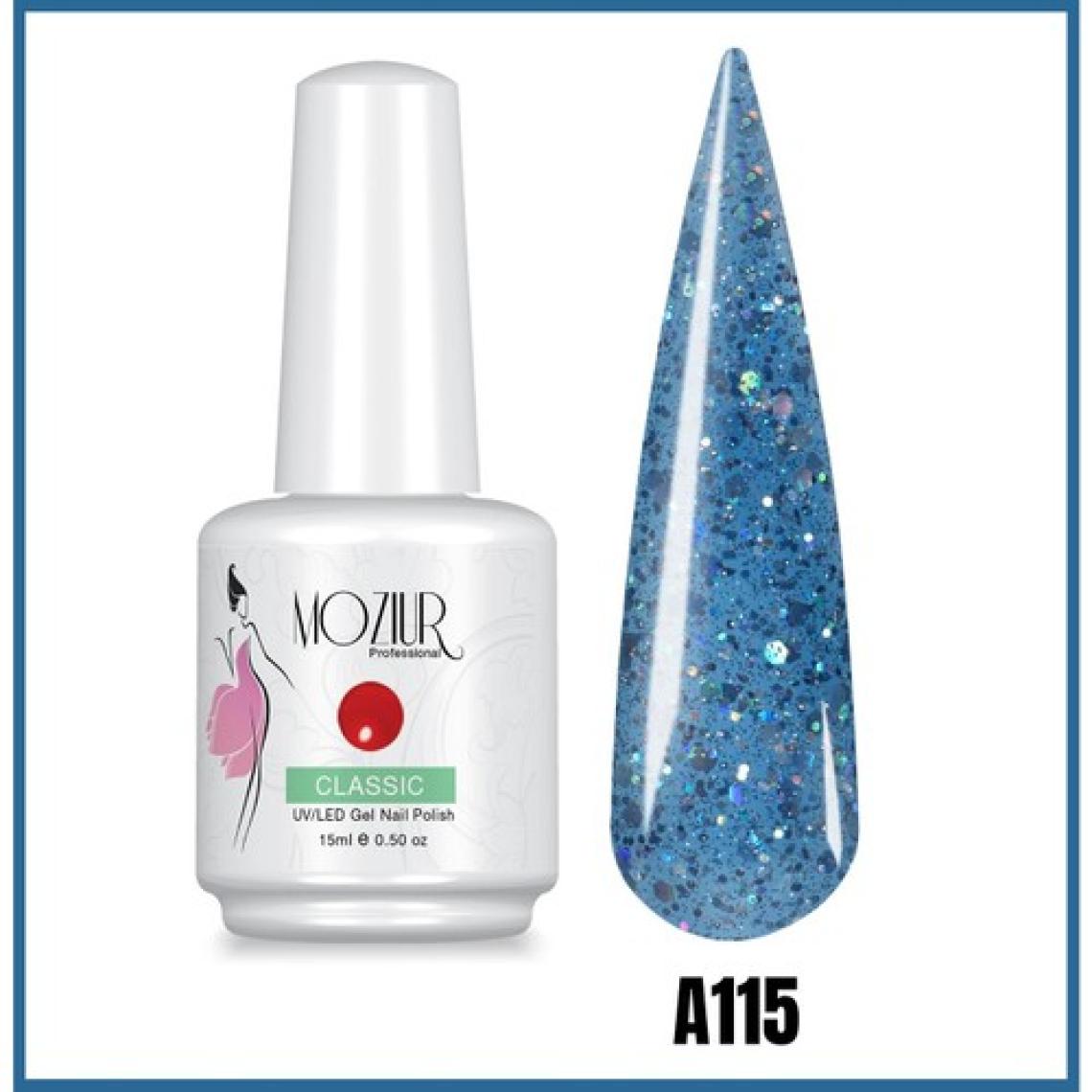Mozıur Uv LED Kalıcı Oje 15 ml Simli Seri