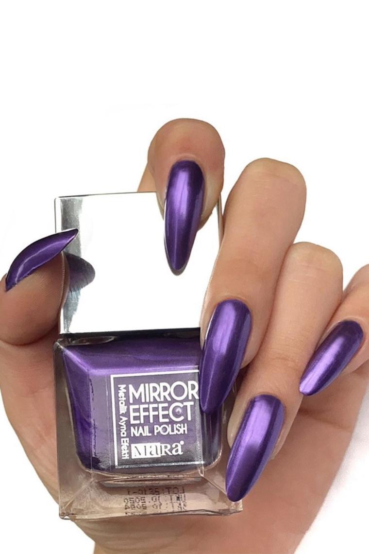 Metalik Ayna Efektli Oje Mor 15ml