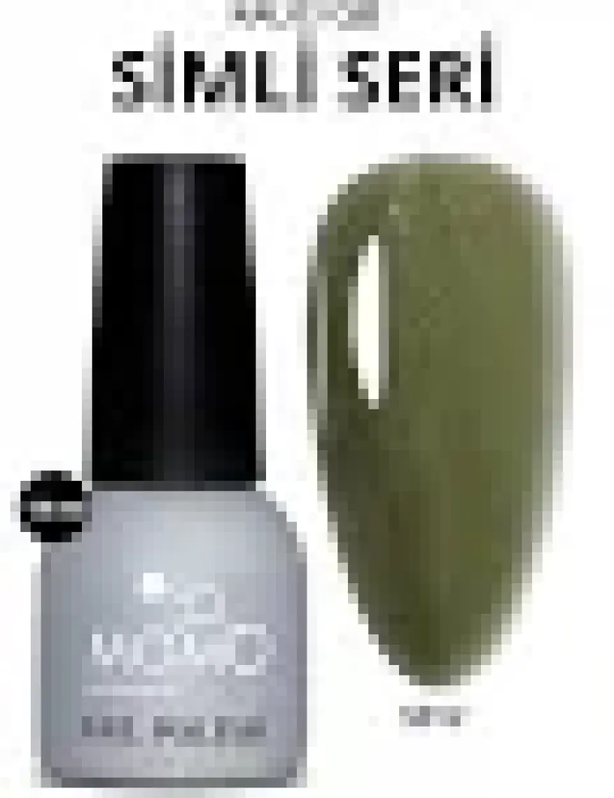 Momo Professional Kalıcı Oje S012 Haki Yeşil, Gümüş Simli- 14ML