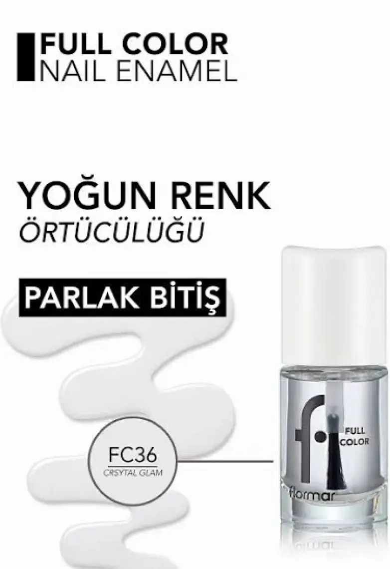 Yoğun Pigmentli Parlak Oje (ŞEFFAF) - Full Color Nail Enamel - Fc36 Crystal Glam - 8690604313266