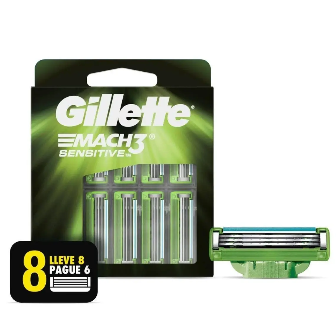 Gillette Mach3 Sensitive Yedek Tıraş Bıçağı 8'li