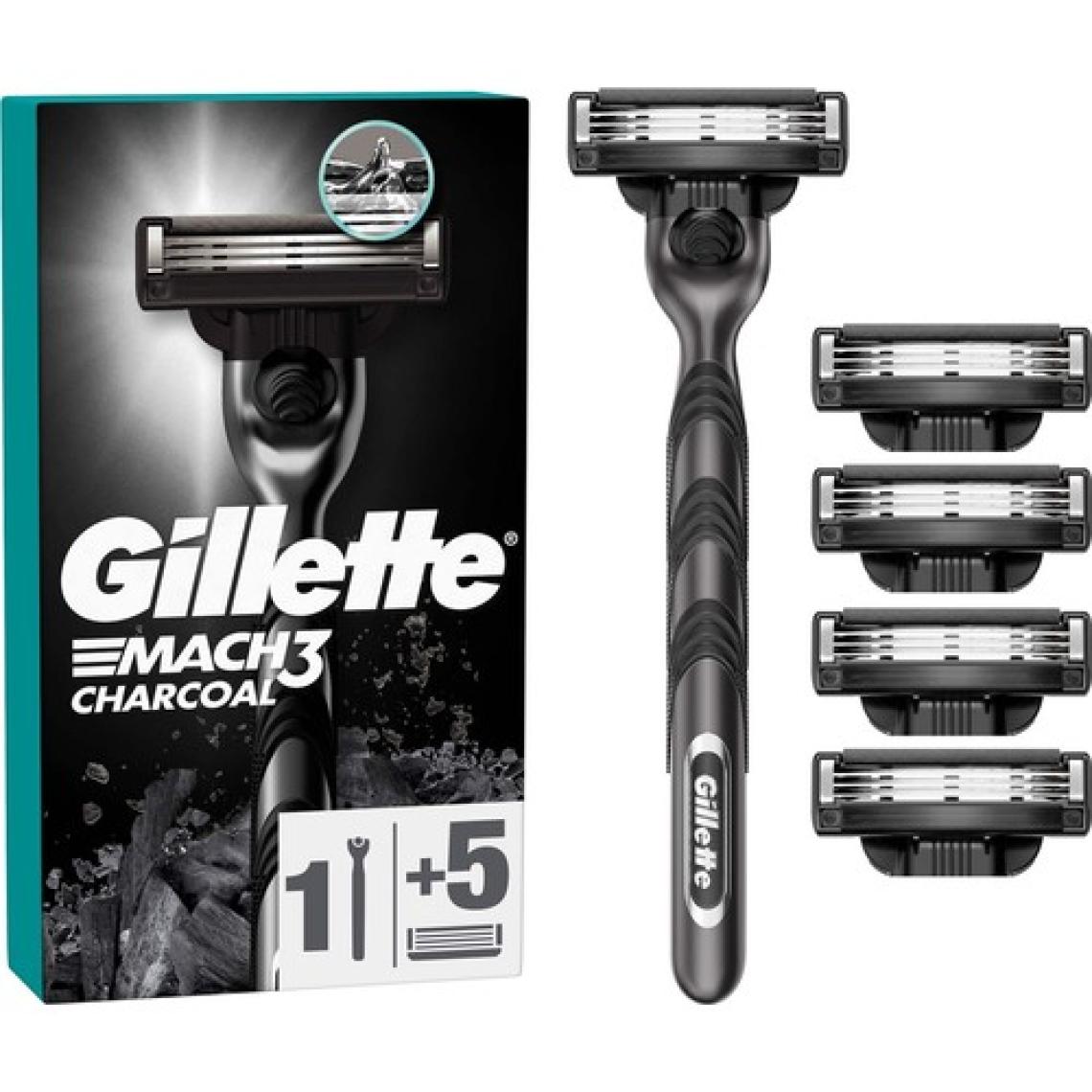 Gillette Mach3 Charcoal Tıraş Makinesi ve Yedek Tıraş Bıçağı 5'li