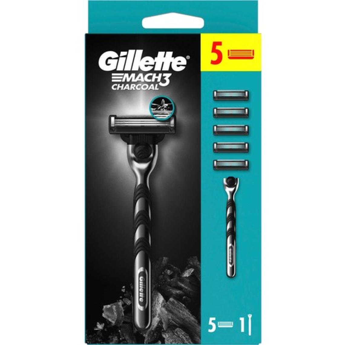 Gillette Mach3 Charcoal Tıraş Makinesi ve Yedek Tıraş Bıçağı 5'li