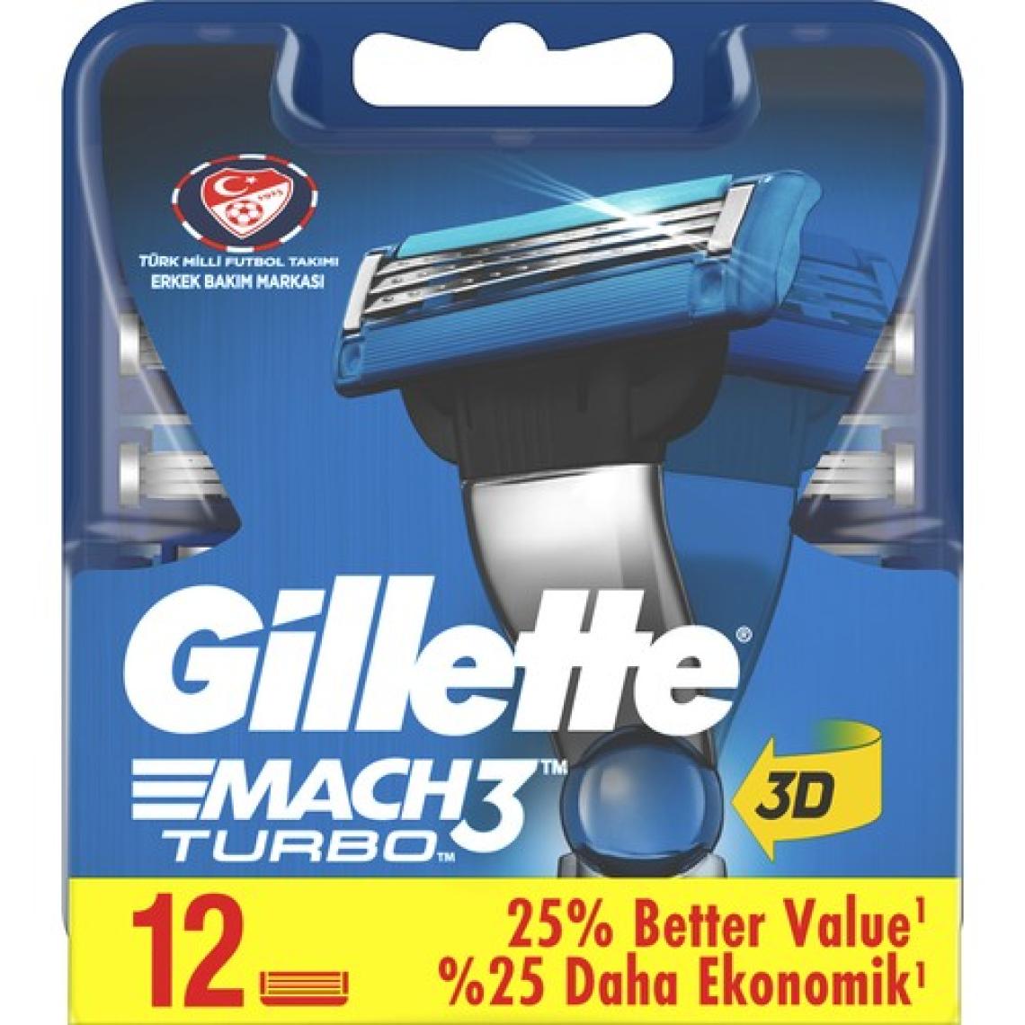 Gillette Mach3 Turbo Yedek Tıraş Bıçağı 12'li