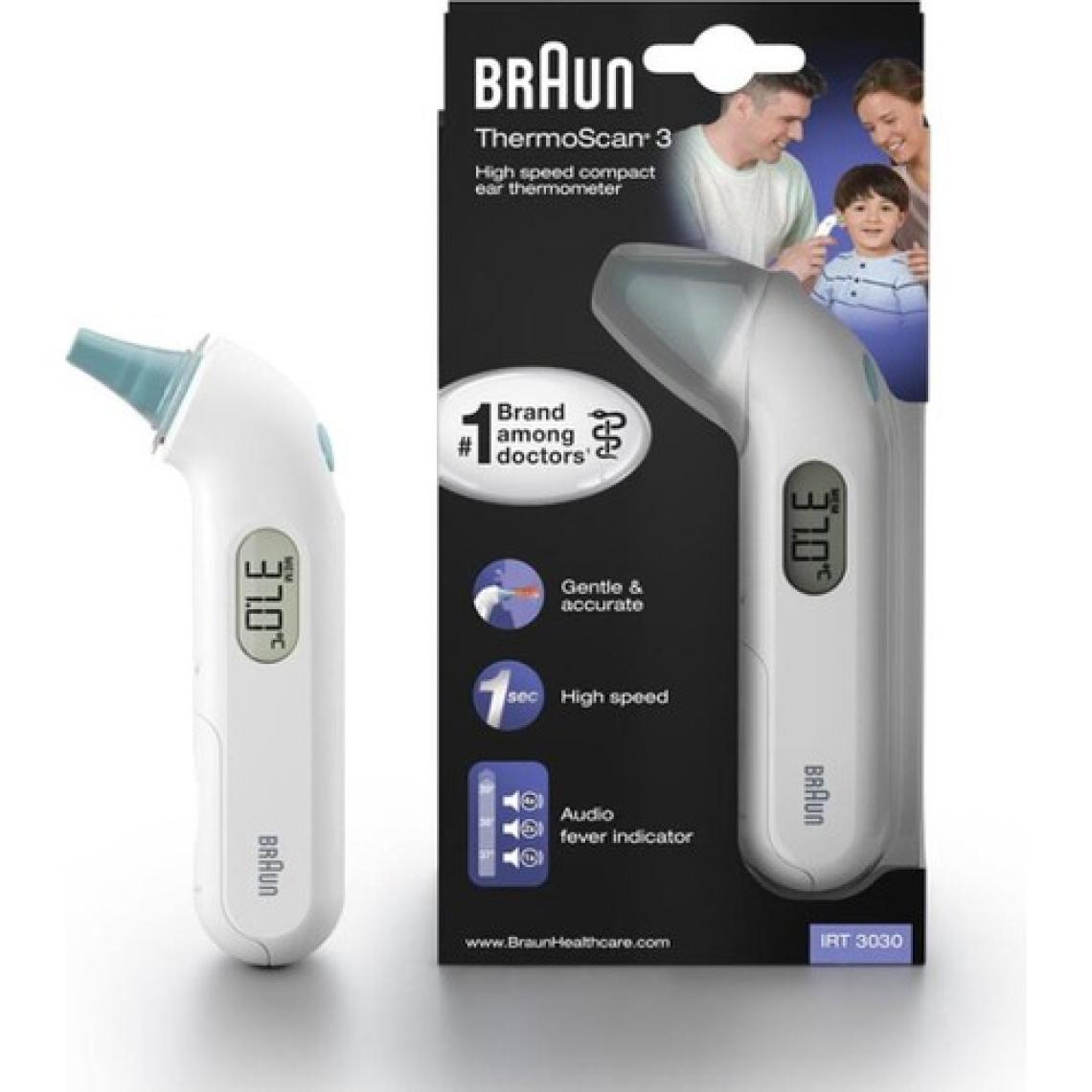 Braun IRT3030 Kulaktan Ateş Ölçer - Hızlı, Doğru ve Ergonomik Tasarım Özellikleri