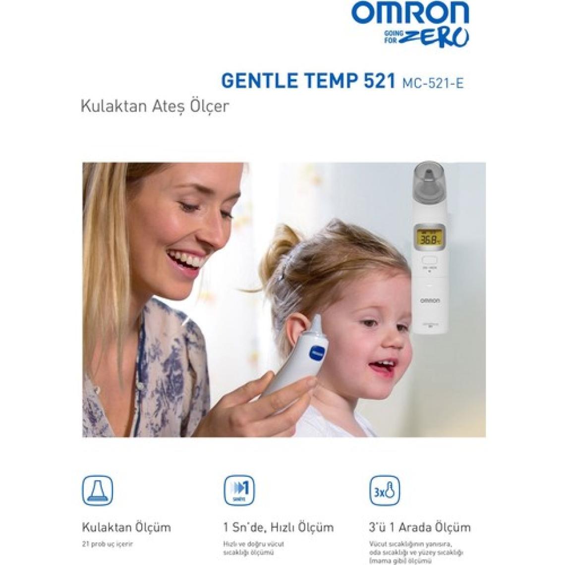 Gentle Temp 521, 3'ü 1 Arada Kulaktan Ateş Ölçer