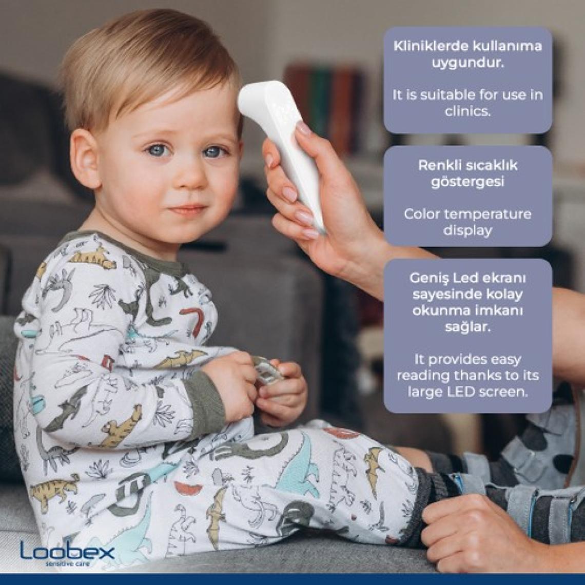 Loobex Led Temassız Ateş Ölçer Termometre Vücut  Nesne ( Fda Onaylı )