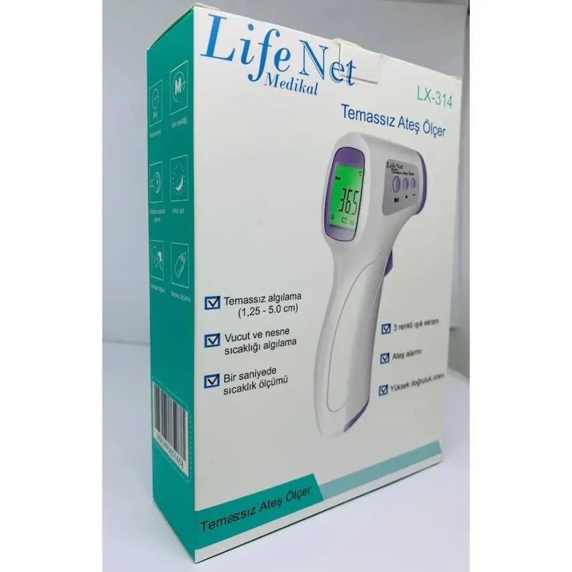 Life Net Medikal Temassız Ateş Ölçer Kızıl Ötesi Vücut ve Alından Termometre Life Net Medikal LX-314