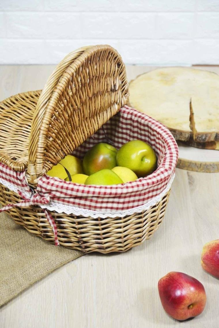 Hasır Kapaklı Piknik Sepeti