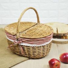 Hasır Kapaklı Piknik Sepeti