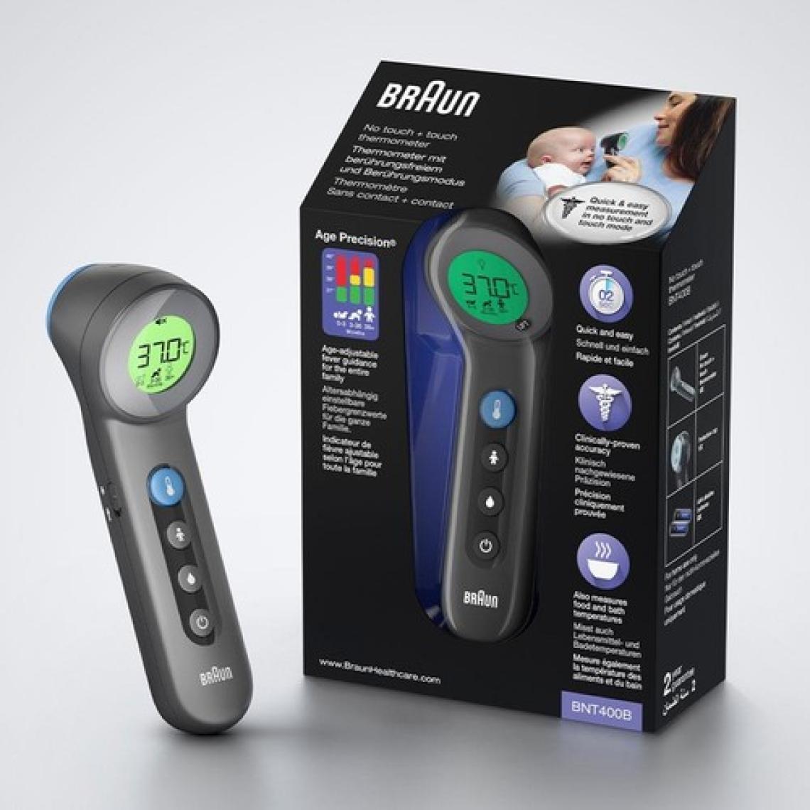 Braun BNT400 Temassız Alından Ateş Ölçer Siyah