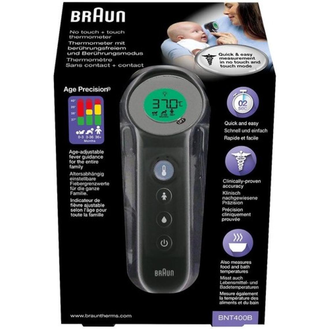 Braun BNT400 Temassız Alından Ateş Ölçer Siyah