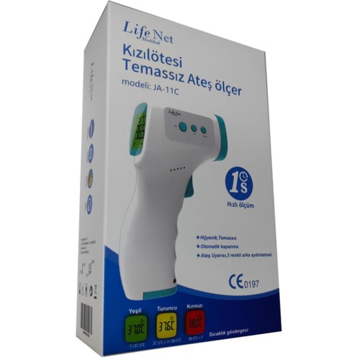 Life Net medikal Temassız Ateş Ölçer  Kızıl Ötesi Vücut Alından Termometre-11C
