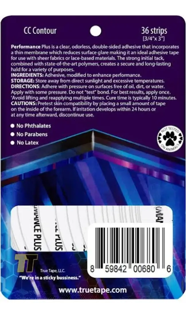 True Tape Performance Plus Protez Saç Bandı Oval ("cc" - 2,0cm x 7.5cm) 36 Adet