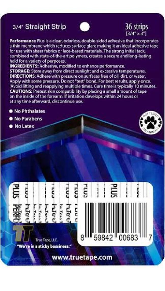 True Tape PERFORMANCE PLUS Protez Saç Bandı Düz 3/4" x 3" (2cm x 7,5cm) 36 Adet