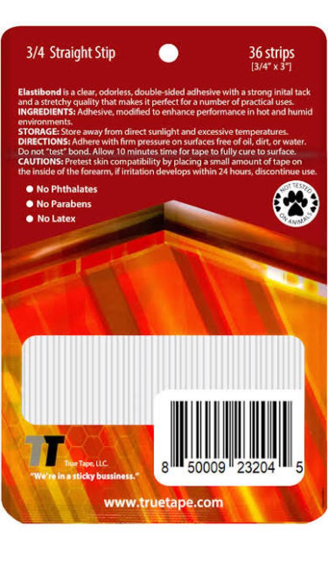 True Tape PERFORMANCE PLUS Protez Saç Bandı Düz 3/4" x 3" (2cm x 7,5cm) 36 Adet
