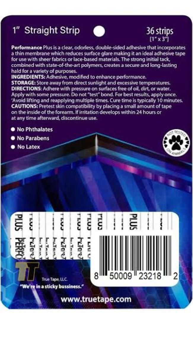 True Tape PERFORMANCE PLUS Protez Saç Bandı Düz 1"x3" (2,5cm x 7,5cm) 36 Adet