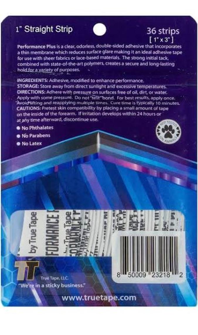 True Tape PERFORMANCE PLUS Protez Saç Bandı Düz 1"x3" (2,5cm x 7,5cm) 36 Adet