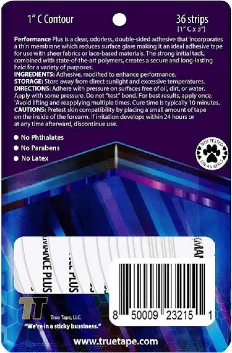 True Tape Performance Plus Protez Saç Bandı Oval (1" C - 2,5cm x 7.5cm) 36 Adet