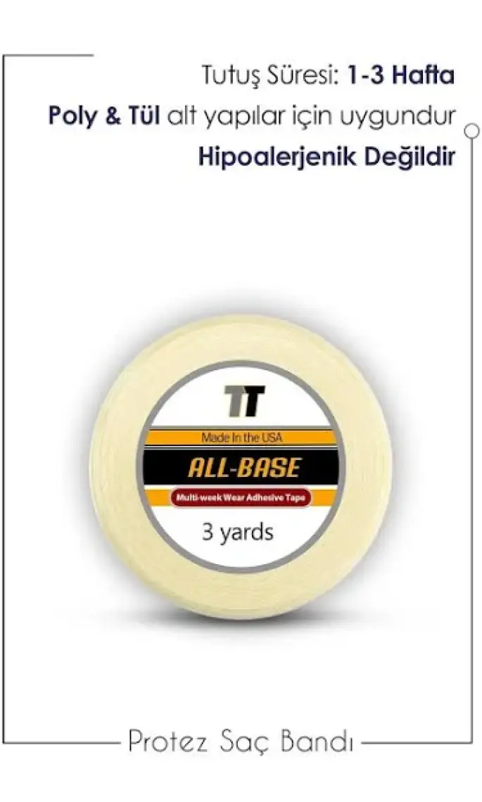 True Tape 


true Tape All Base Tape™ Roll - Protez Saç Bandı Rulo 1'' x 3 Yards (2,5cm x 2,74M)