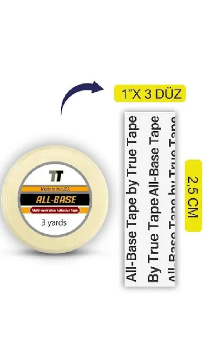 True Tape 


true Tape All Base Tape™ Roll - Protez Saç Bandı Rulo 1'' x 3 Yards (2,5cm x 2,74M)