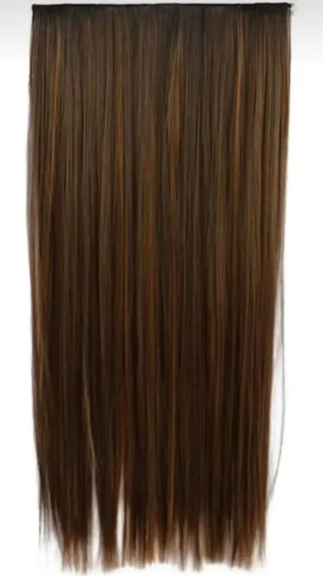 Takıştır Isıya Dayanıklı Yarımay Çıt Çıt Saç 2h6 Kahverengi Balyaj Düz 60 cm 110 gr