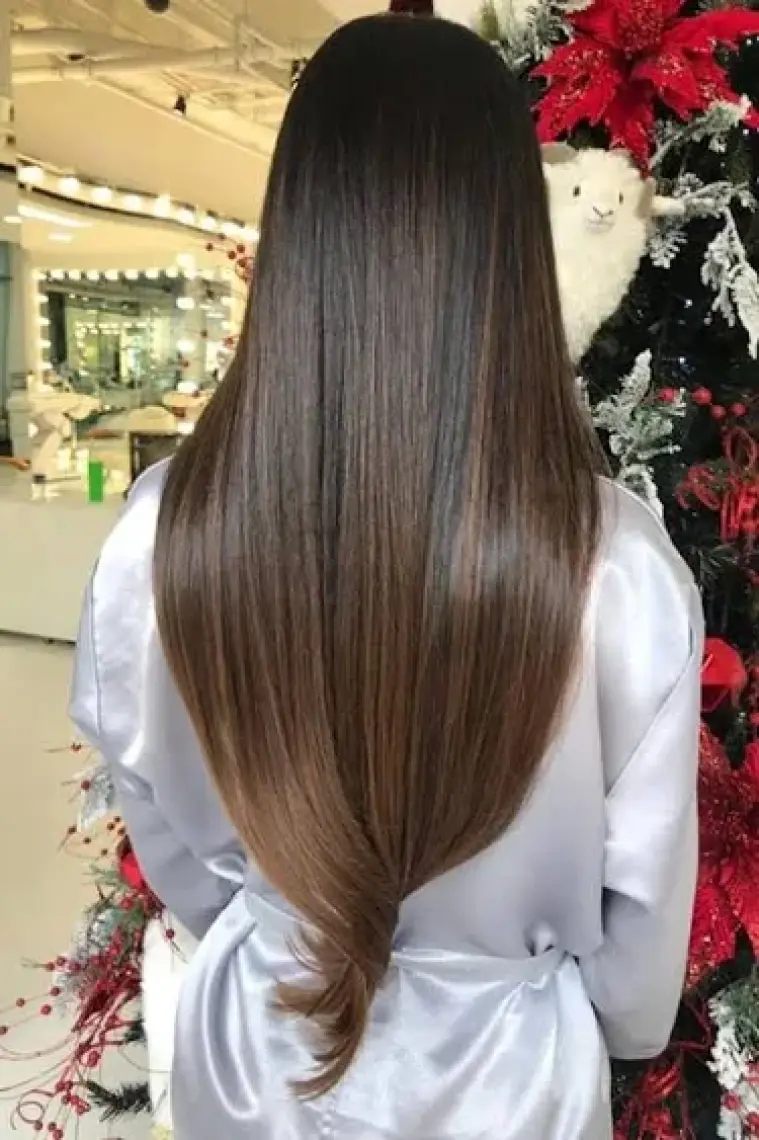 Takıştır Isıya Dayanıklı Yarımay Çıt Çıt Saç 2h6 Kahverengi Balyaj Düz 60 cm 110 gr