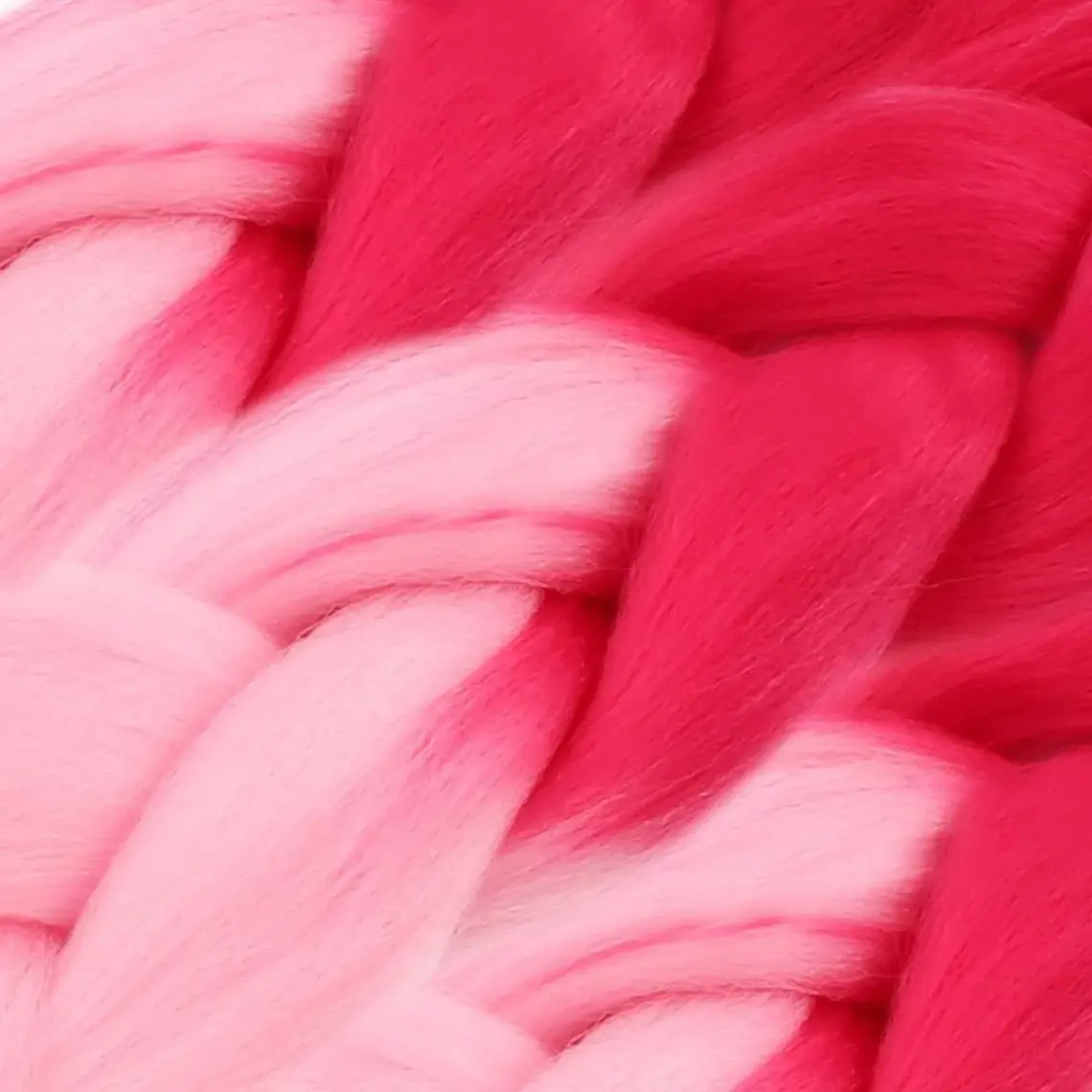 Esperer Afrika Örgüsü Ve Rasta Için Sentetik Ombreli Saç - Koyu Pembe / Açık Pembe