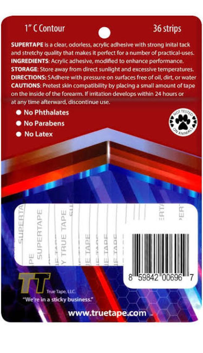 True Tape SUPERTAPE Protez Saç Bandı Oval (1''C - 2,5cm x 7.5cm) 36 Adet