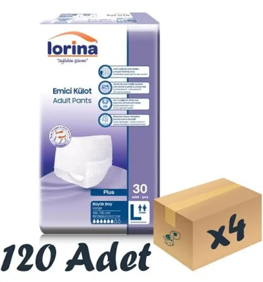 Lorina Emici Külot Hasta Bezi Large 30 Adet