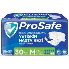 Prosafe Tekstil Yüzeyli Bel Bantlı Yetişkin Hasta Bezi Medium 30'Lu Paket