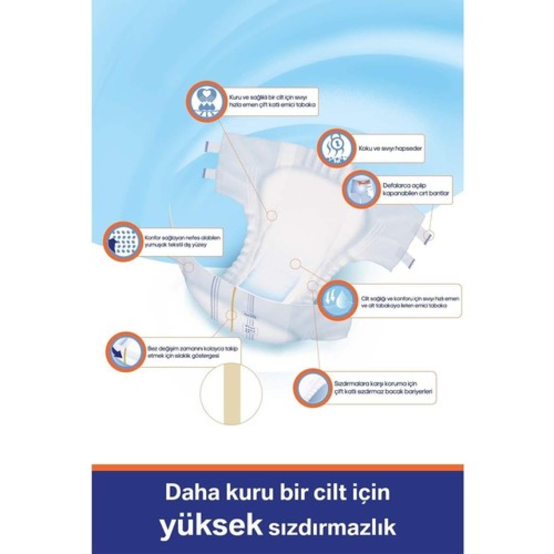 Lorina Tekstil Yüzeyli Bel Bantlı Yetişkin Hasta Bezi Xlarge 30'Lu 2 Paket 60 Adet