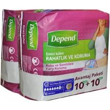 Depend Emici Külot Kadın Orta 10+10 Avantaj Paket
