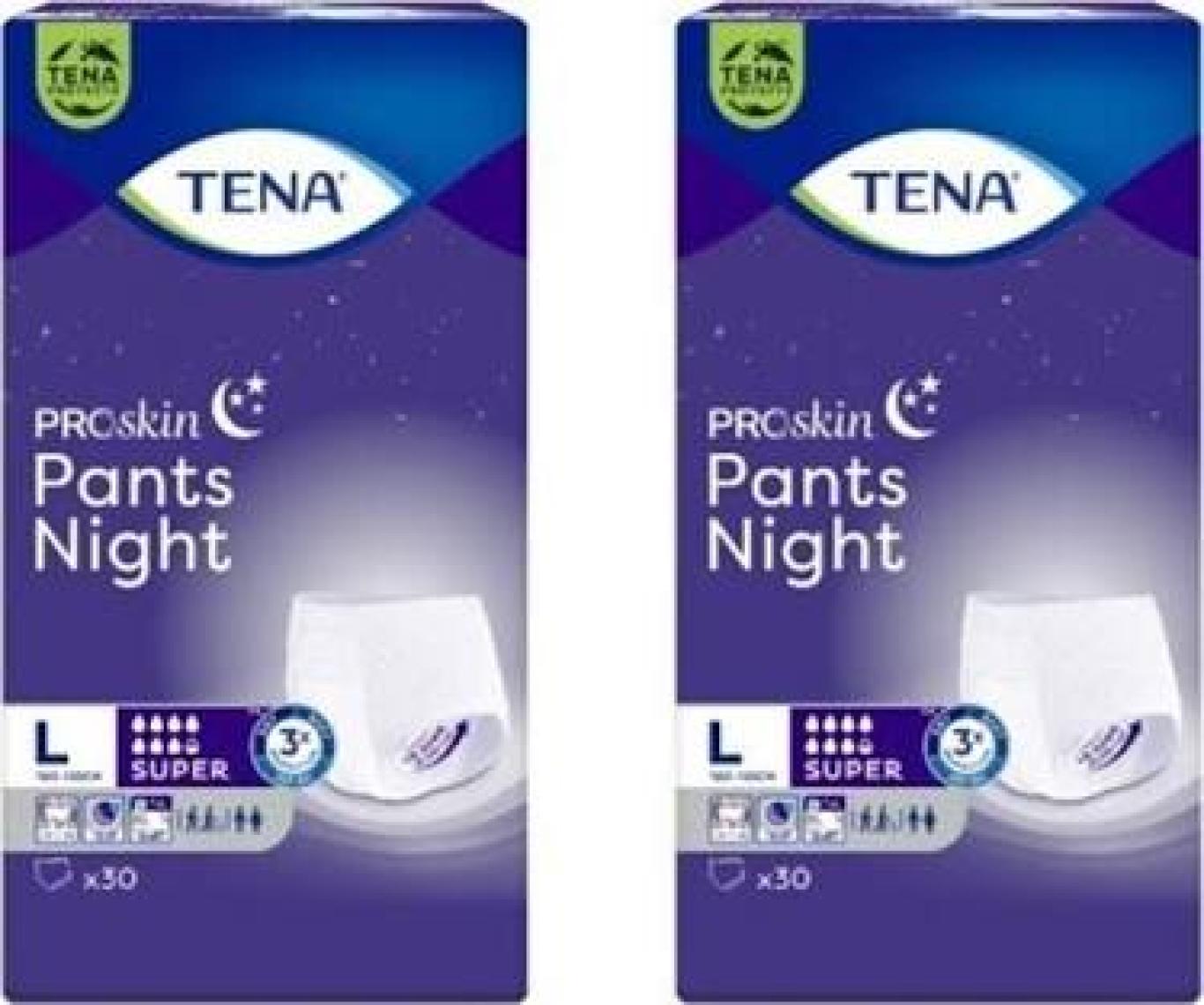 Tena Proskin Pants Night Large Büyük Beden Gece İçin Süper Emici Külot 30'lu 2 Paket - 60 Adet