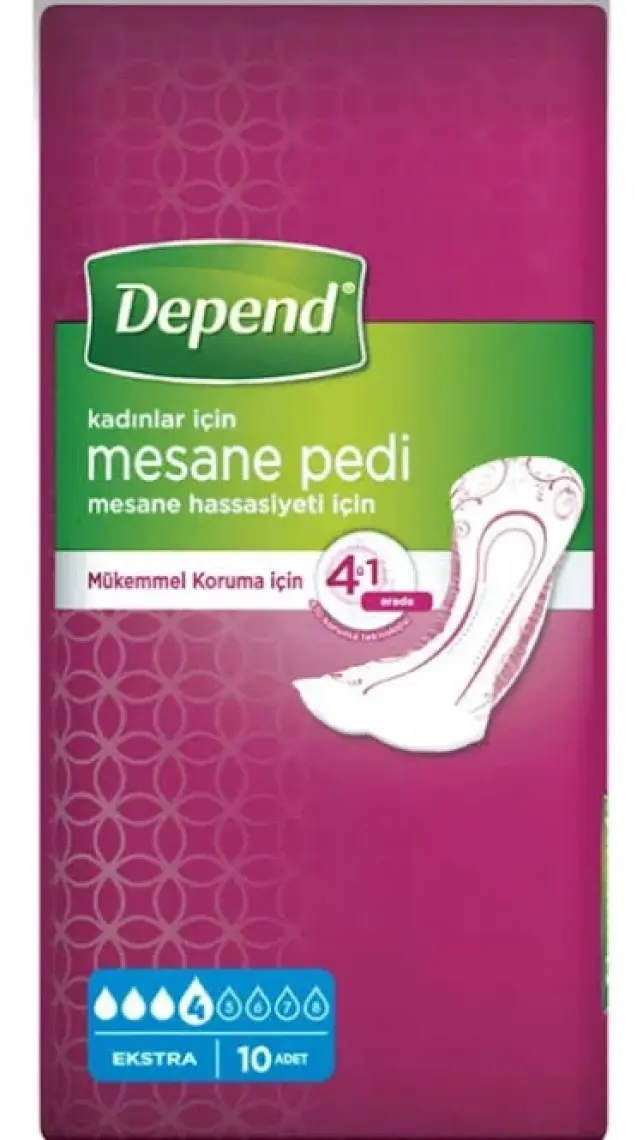 Depend Kadın Mesane Pedi Ekstra 10'lu