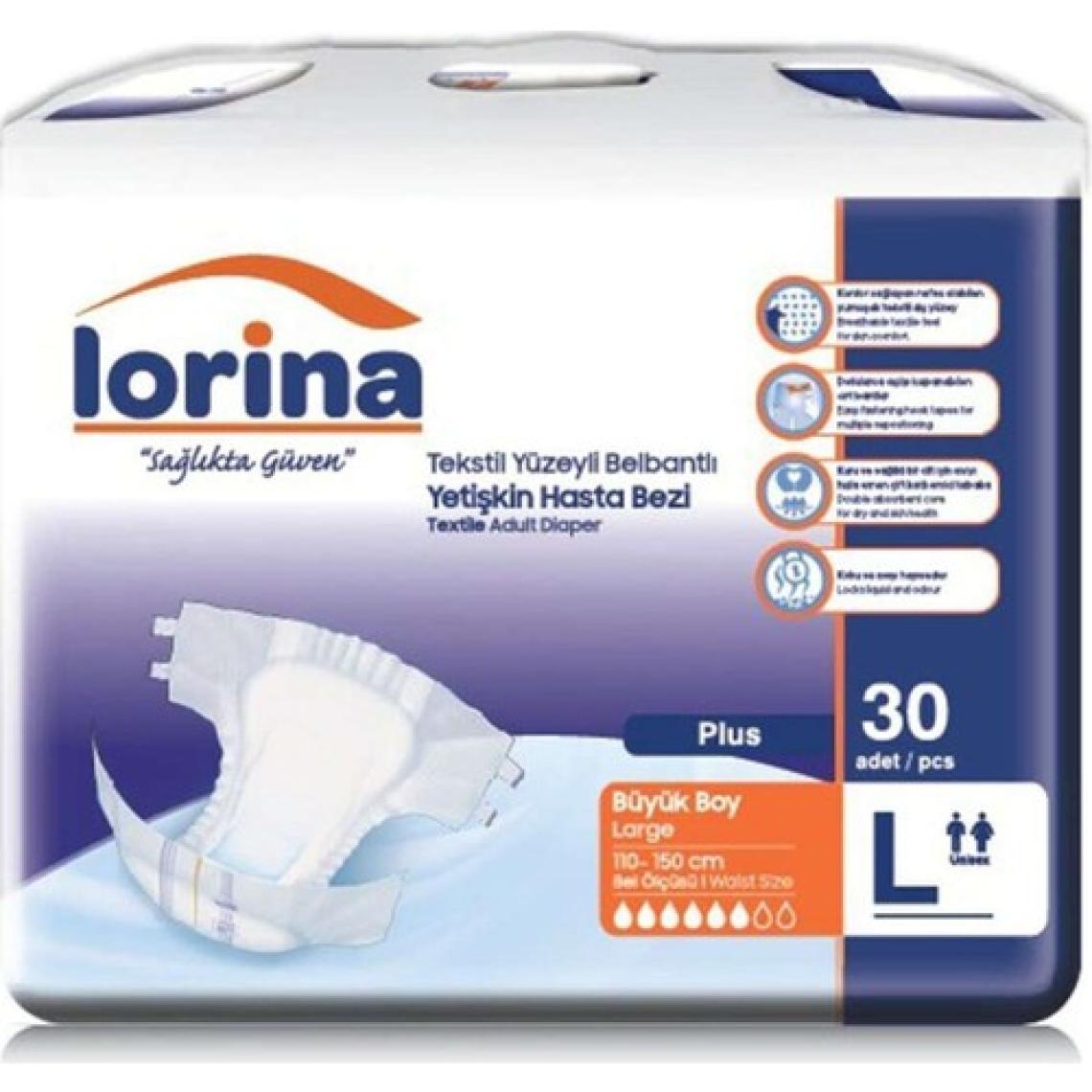 Lorina Emici Bel Bantlı Hasta Bezi Large 30 Adet