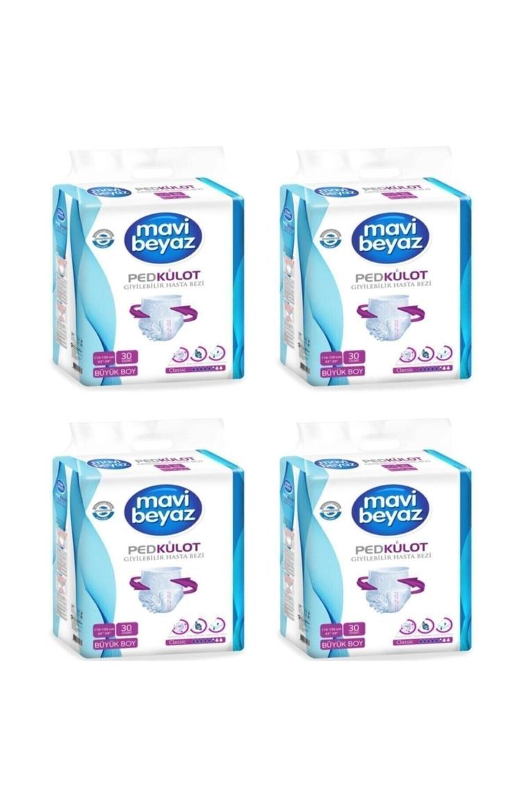 Ped Külot Yetişkin Hasta Bezi Büyük Boy-large 30 Lu 4 Paket 120 Kullanım
