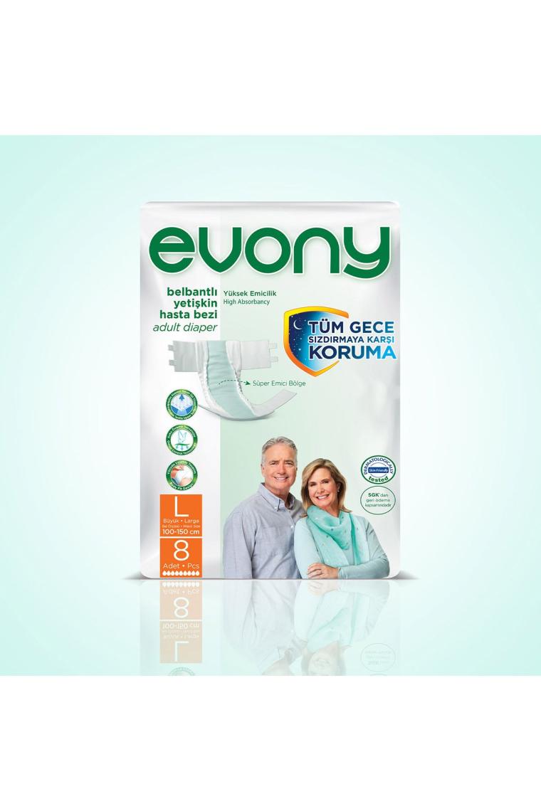 Evony Belbantlı Büyük Boy (L) 8'li Hasta Bezi