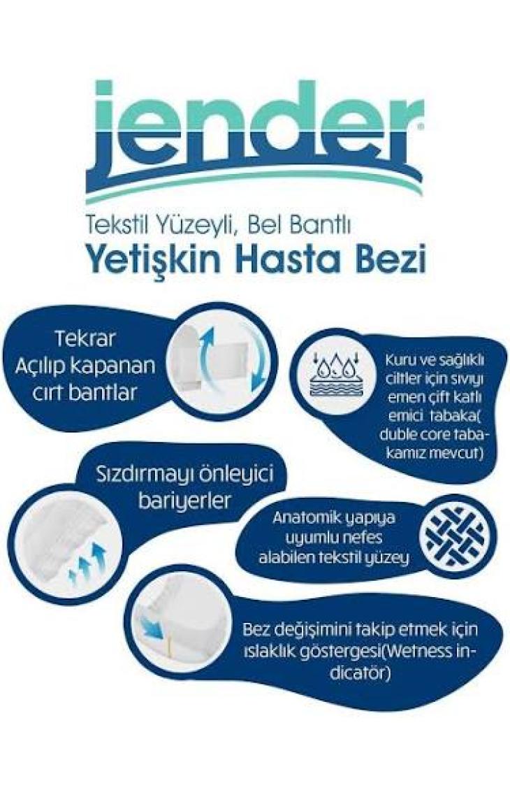 Jender Hasta Bezi M Bağlamalı 2 Paket 60 Bez