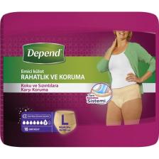 Depend Emici Külot Ekonomik Paket Büyük Kadın 16'lı