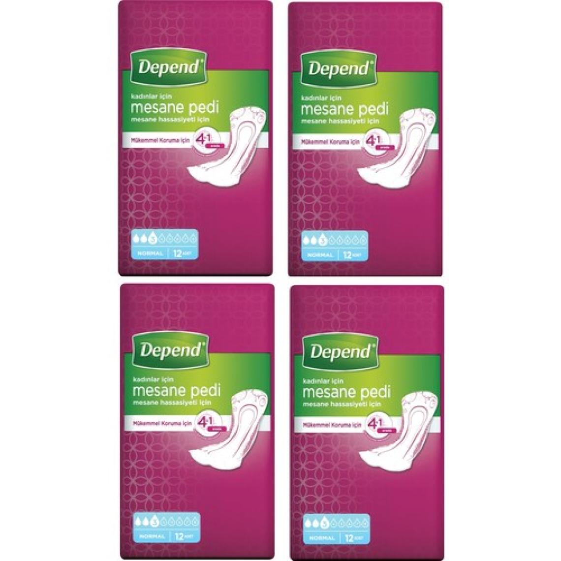 Depend Kadın Mesane Pedi Normal 12'li x 4 (48 Adet)