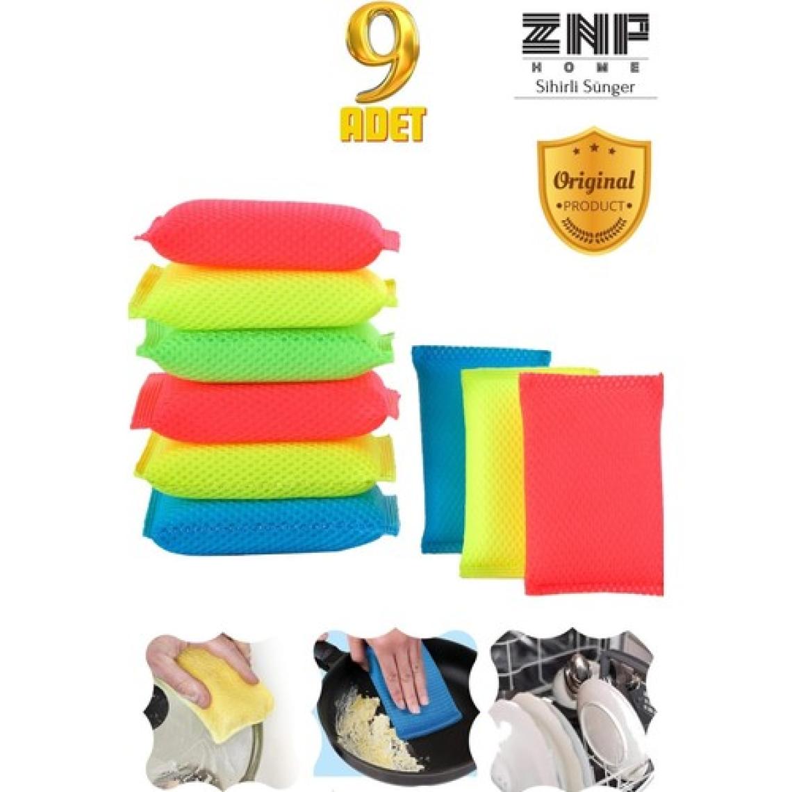 Znp Home Sponge | Petek Dokulu Renkli 9'lu Sihirli Bulaşık Süngeri