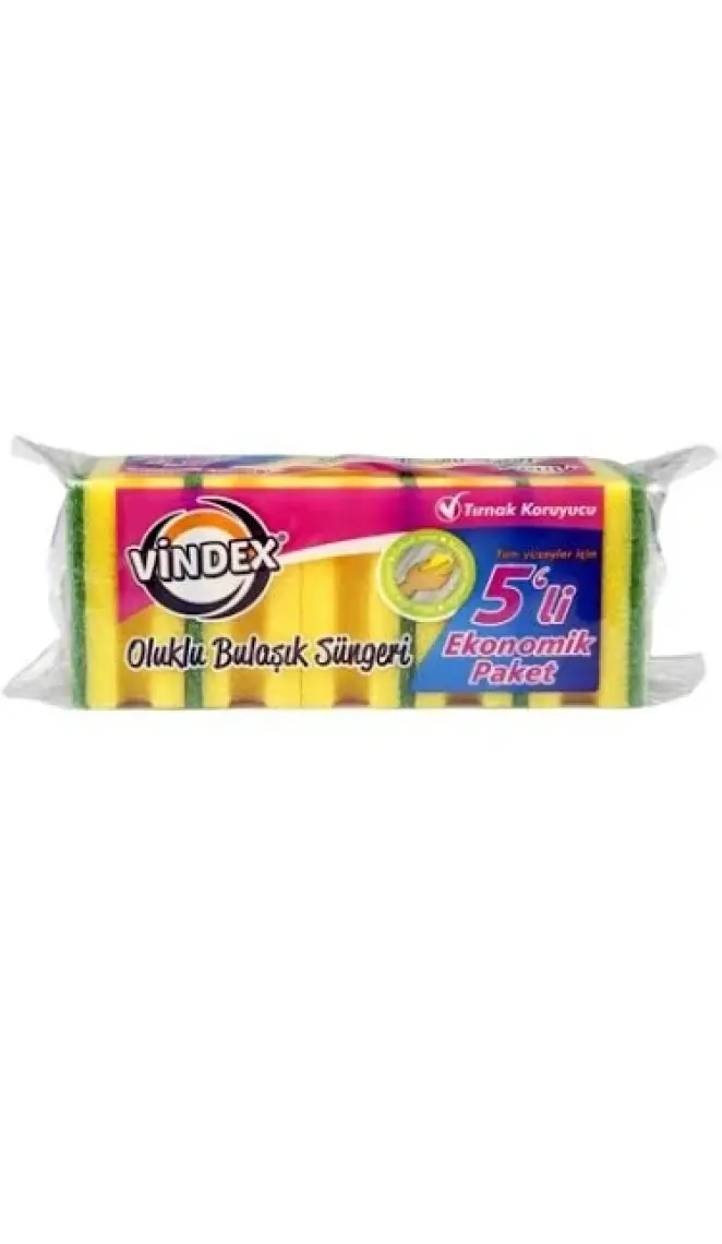 Vindex 5'li Eko Düz Sünger