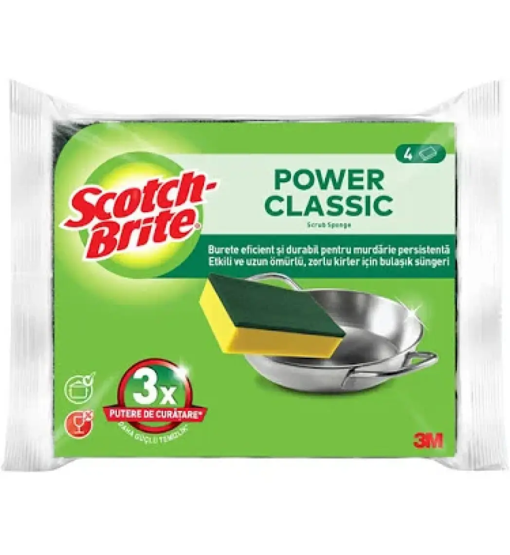 Scotch Brite Yeşil Klasik Sünger 4 Lü